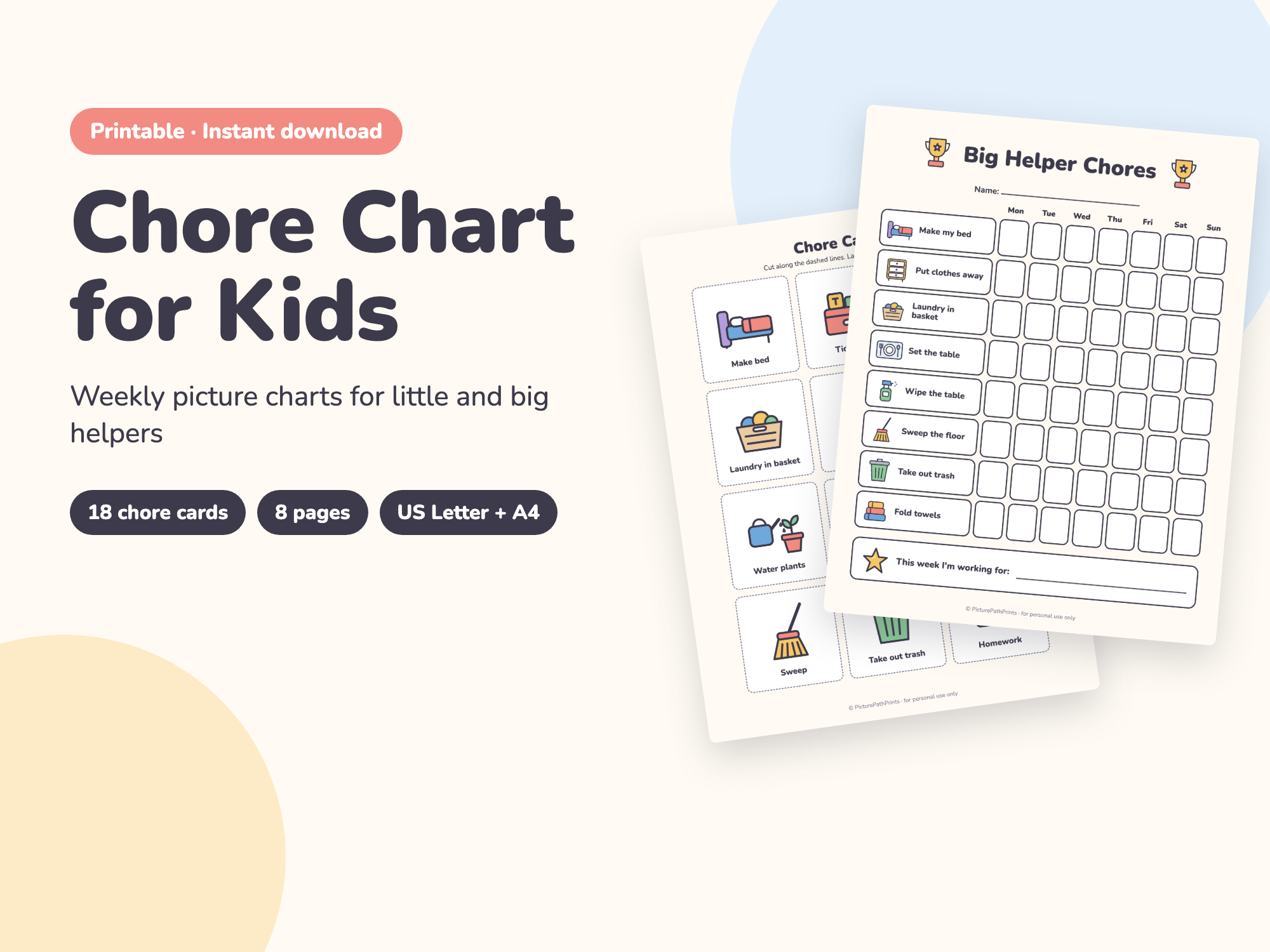 Kids Chore Chart Pack preview