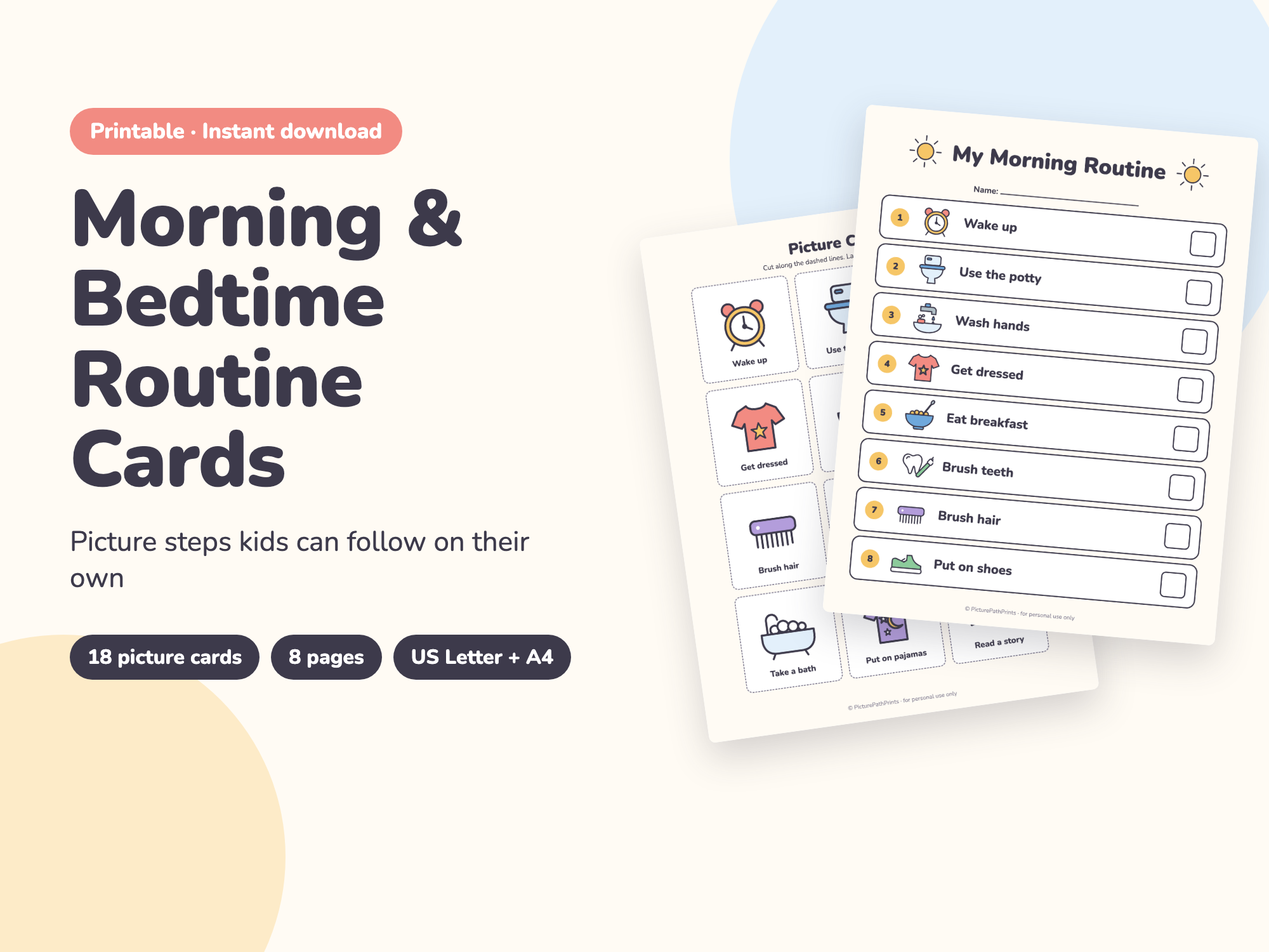 Morning & Bedtime Routine Cards preview