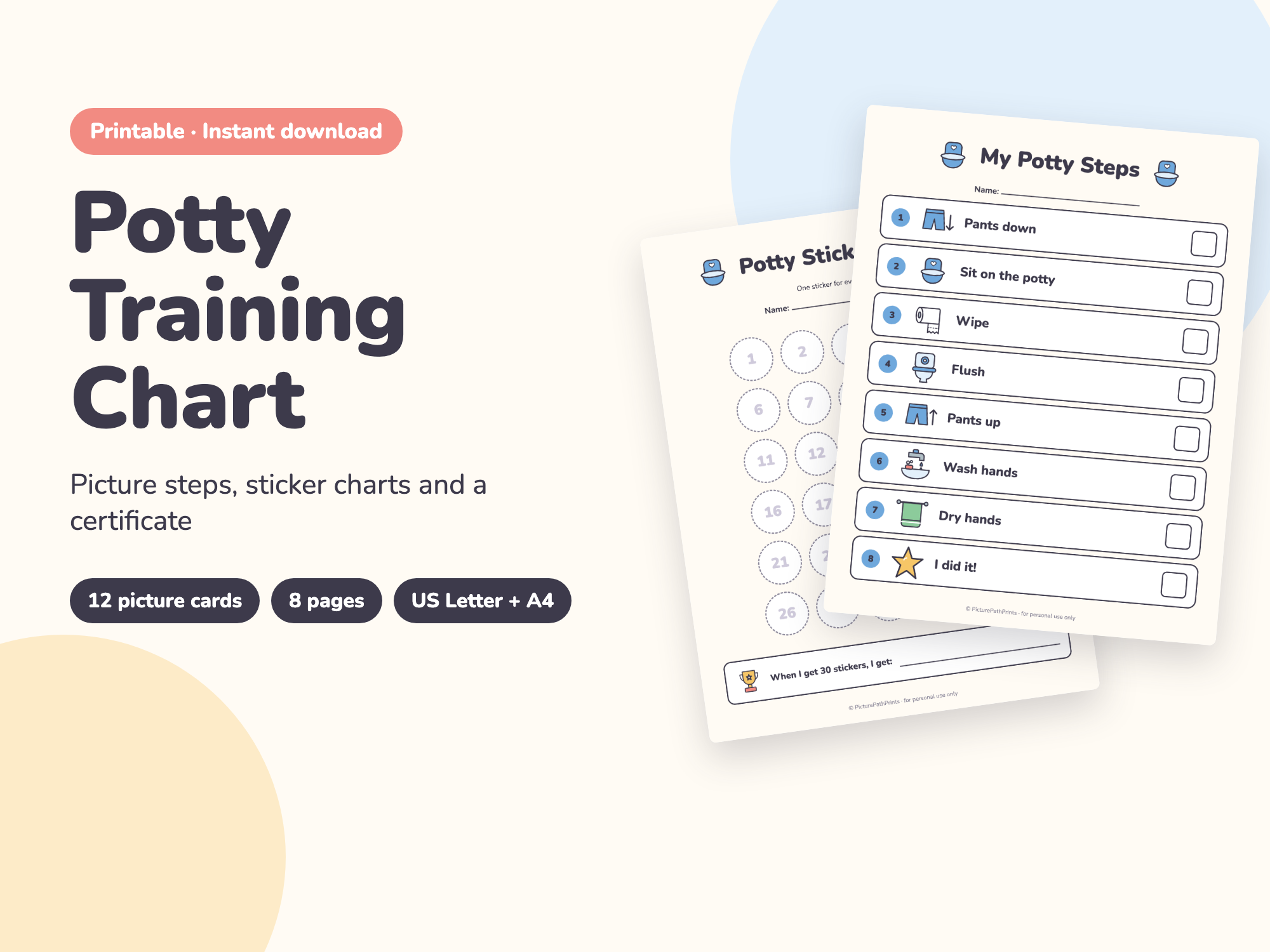 Potty Training Chart Pack preview